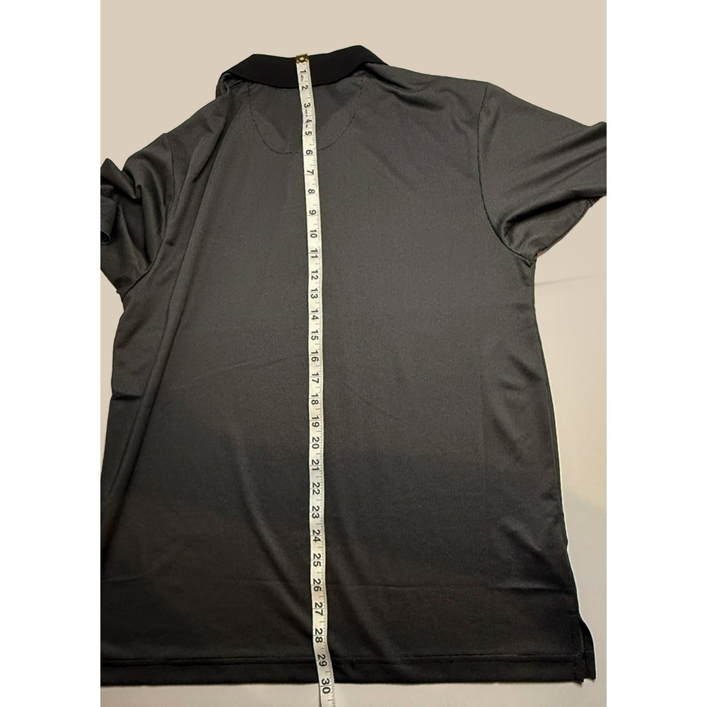 Mens PGA Tour short Sleeve Blade Collar Polo Solid Black Large - Picture 9 of 9
